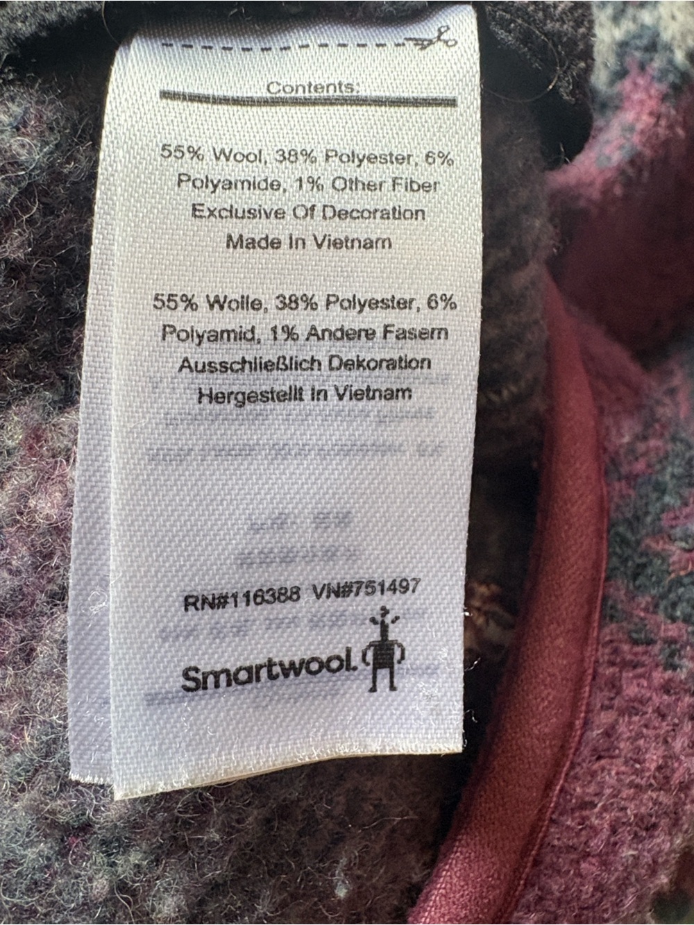 Smartwool Rose-Pink Patterned Full-Zip Utility Jacket - Picture 4 of 4